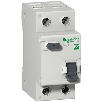 Дифференциальный автоматический выключатель Schneider Electric  EASY 9 1P+N 10А 30мА C AC 4,5 кА - Электрика, НВА - Модульное оборудование - Дифференциальные автоматы - магазин электрооборудования amperomvolt.ru